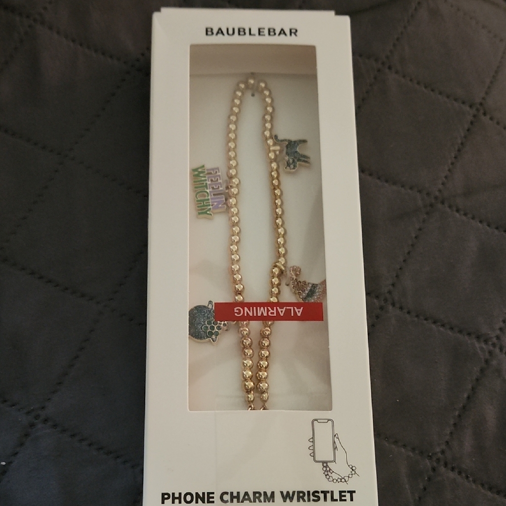 BaubleBar Gold and‎ Purple Phone Charm Wristlet